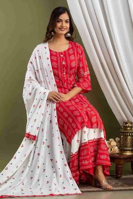 Red printed rayon kurtas-and-kurtis 2