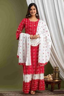 Red printed rayon kurtas-and-kurtis 3