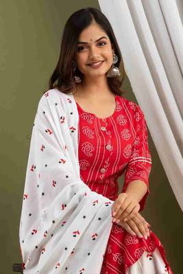Red printed rayon kurtas-and-kurtis 4