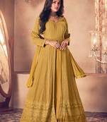 Yellow sequins georgette salwar