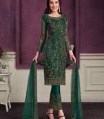 Green embroidered net salwar