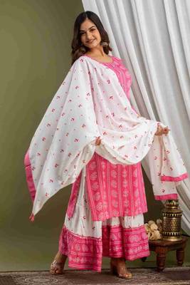 Pink printed rayon kurtas-and-kurtis 1