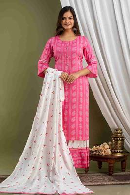Pink printed rayon kurtas-and-kurtis 5