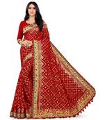 Embroidered Bandhani Georgette Saree with blouse