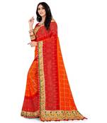 Embroidered Bandhani Georgette Saree with blouse
