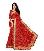 Embroidered Bandhani Georgette Saree with blouse
