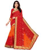 Embroidered Bandhani Georgette Saree with blouse