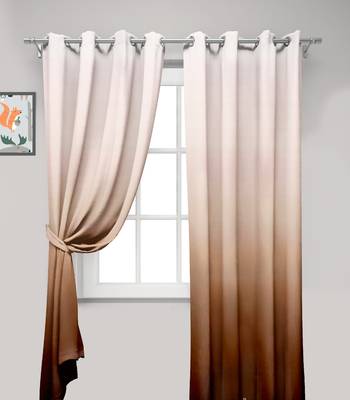 Brown Polyester Digtal Printed Curtain 4