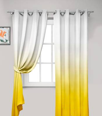 Yellow Polyester Digtal Printed Curtain 4