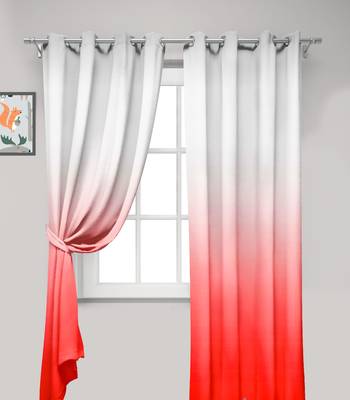Red Polyester Digtal Printed Curtain 4