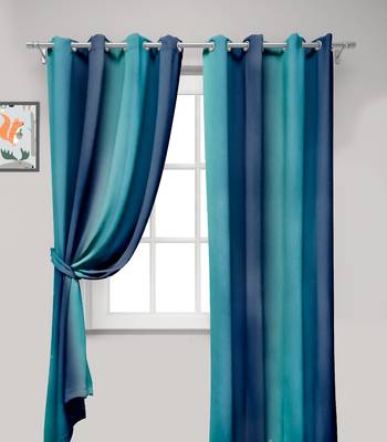 Blue Polyester Digtal Printed Curtain 4