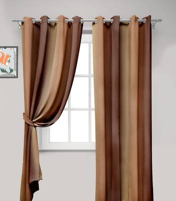 Brown Polyester Digtal Printed Curtain 4