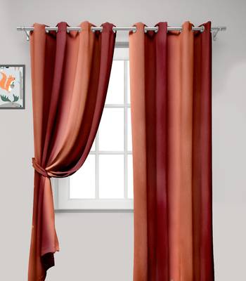Red Polyester Digtal Printed Curtain 4