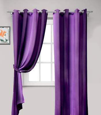 Purple Polyester Digtal Printed Curtain 4