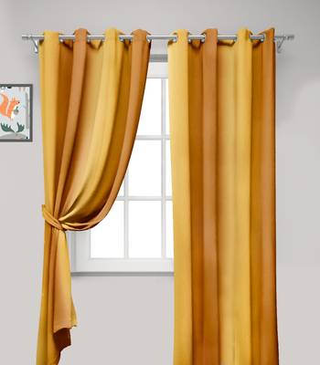 Yellow Polyester Digtal Printed Curtain 4