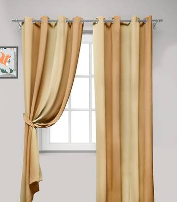 Beige Polyester Digtal Printed Curtain 4