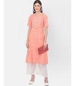 Persian Pink Embroidered A line Kurta