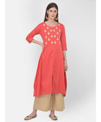 Coral Embroidered A line Kurta 1