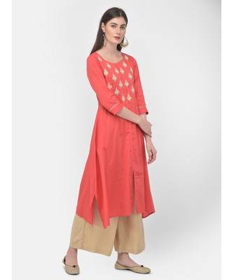 Coral Embroidered A line Kurta 2