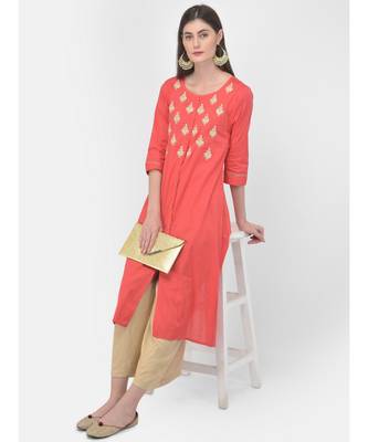 Coral Embroidered A line Kurta 4