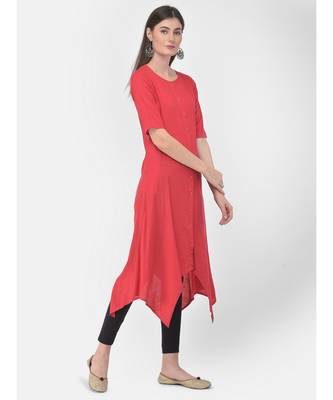 Peach Solid A line Kurta 2