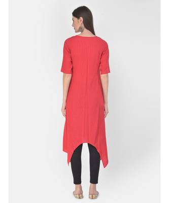 Peach Solid A line Kurta 5