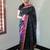 Scintilating Black Tussar Silk Designer Saree