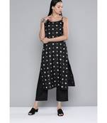 Women Black Ruby Silk Khari Print Kurta Set