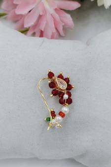 Maharashtrian Traditional Gold Plated Nath for Women and Girls