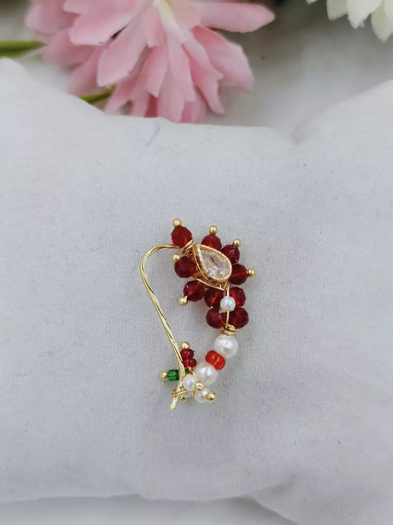 Maharashtrian Traditional Gold Plated Nath for Women and Girls
