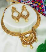 LALSO Twinkling  Golden Meenakari Work Necklace Set