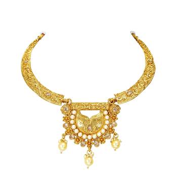 LALSO Twinkling  Golden Meenakari Work Necklace Set 3