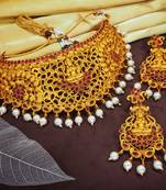 LALSO Kempu Work Laxmi Devi Bridal Choker Necklace Set