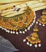 LALSO Kempu Work Laxmi Devi Bridal Choker Necklace Set