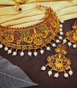 LALSO Kempu Work Laxmi Devi Bridal Choker Necklace Set