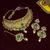 LALSO Designer Matte Finish Green Bridal Choker Necklace Set