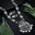 LALSO Feminine Oxodised Silver Laxmi Devi Long Necklace Set