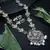 LALSO Feminine Oxodised Silver Laxmi Devi Long Necklace Set