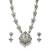 LALSO Feminine Oxodised Silver Laxmi Devi Long Necklace Set