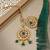 LALSO Trendy Green Kundan Maang Tika And Ring Combo Set