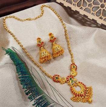 LALSO Allure Brass Chain Multicolor Pendant Set 1