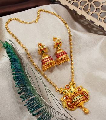 LALSO Allure Brass Chain Multicolor Pendant Set 1