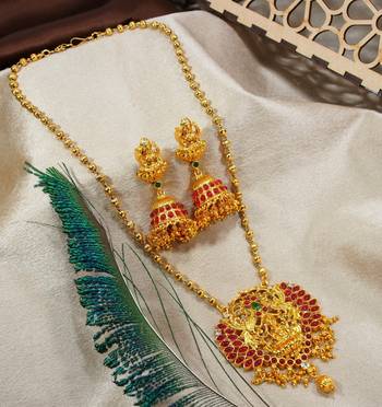 LALSO Allure Brass Chain Multicolor Pendant Set 1
