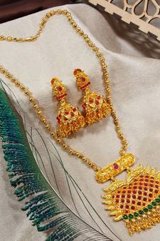 LALSO Allure Brass Chain Multicolor Pendant Set