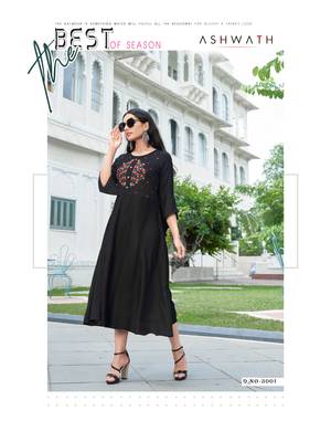 Black embroidered rayon embroidered-kurtis 1