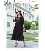 Black embroidered rayon embroidered-kurtis