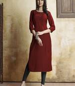 Red printed rayon pakistani-kurtis