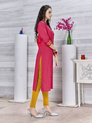 Light-pink embroidered rayon pakistani-kurtis 2
