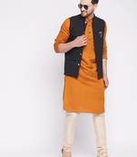 Black plain woolen blends nehru jacket