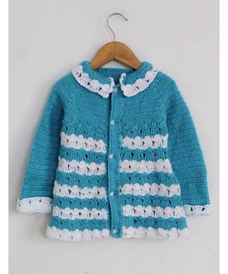 Woonie Full Sleeves Frock with Collar Detail-Blue 1